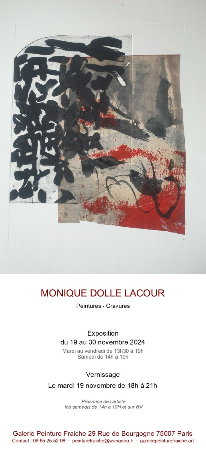 invitation dollé lacour monique 2024 galerie peinture fraiche