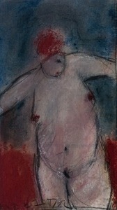 gd femme pastel et vernis 22x36 cm 42x52